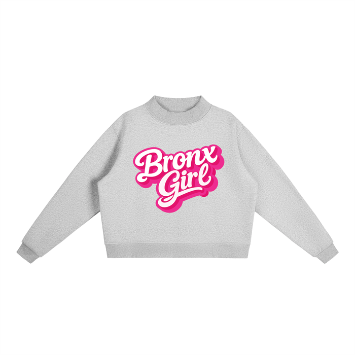 Bronx Girl Essential Fleece Mock-Neck Crew Sweatshirt by Bronx Native