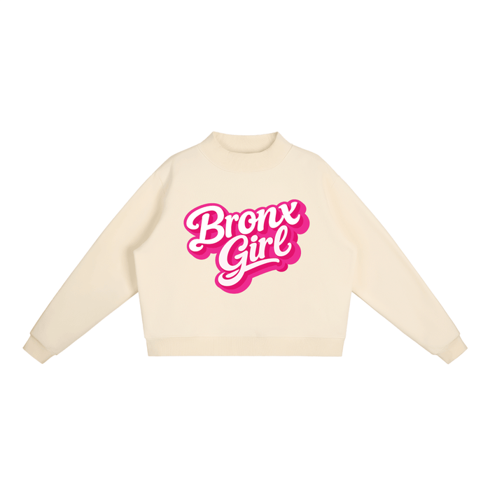 Bronx Girl Essential Fleece Mock-Neck Crew Sweatshirt by Bronx Native