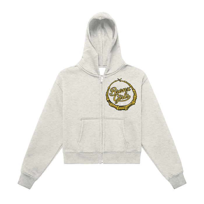 Bronx Girls Do It Better Fleeced Zip-Up Cropped Hoodie