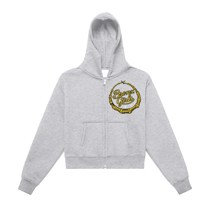 Bronx Girls Do It Better Fleeced Zip-Up Cropped Hoodie