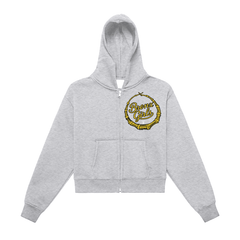 Bronx Girls Do It Better Fleeced Zip-Up Cropped Hoodie