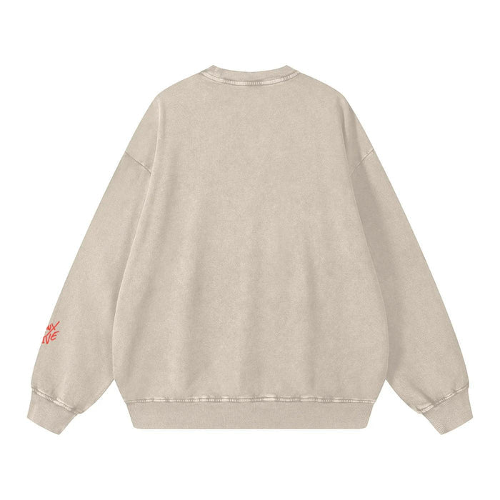 Bronx Love Snow Washed Oversized Sweatshirt