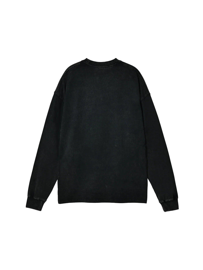 Bronx Native Bodega Ice Acid Wash Oversize Long Sleeve T-Shirt