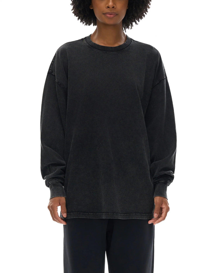 Bronx Native Bodega Ice Acid Wash Oversize Long Sleeve T-Shirt