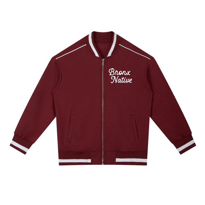 Bronx Native Classy Contrast Piping Zip Bomber Jacket by Bronx Native