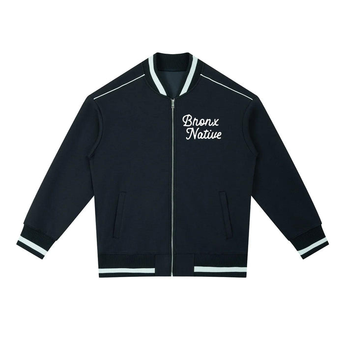 Bronx Native Classy Contrast Piping Zip Bomber Jacket by Bronx Native