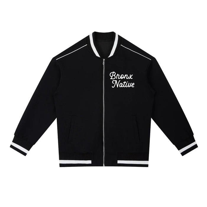 Bronx Native Classy Contrast Piping Zip Bomber Jacket by Bronx Native for New York summer