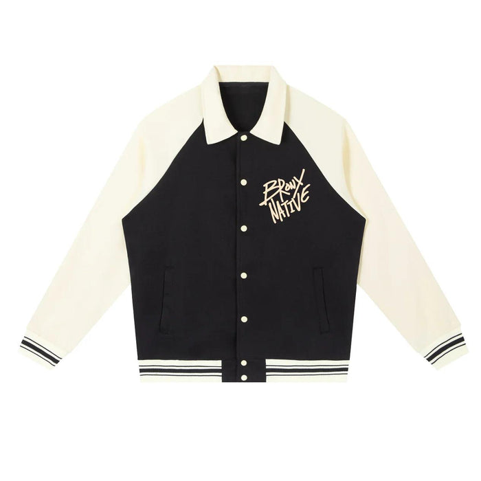Bronx Native Contrast Raglan Sleeve Baseball Jacket by Bronx Native for New York summer