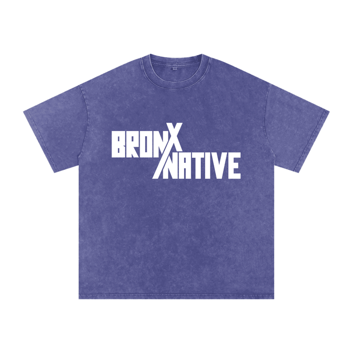 Bronx Native Snow Washed Oversized Cotton T-Shirt by Bronx Native