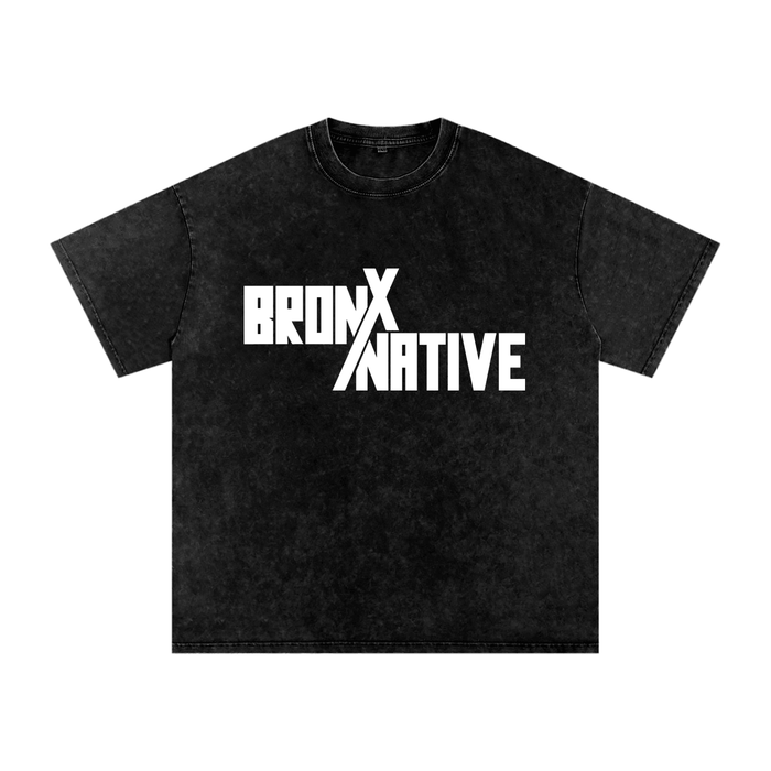 Bronx Native Snow Washed Oversized Cotton T-Shirt by Bronx Native