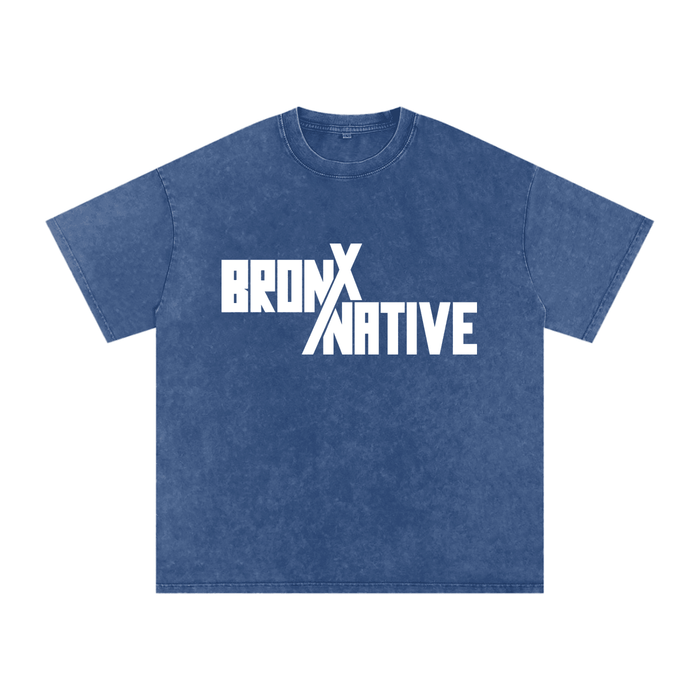Bronx Native Snow Washed Oversized Cotton T-Shirt by Bronx Native