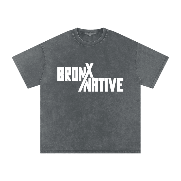 Bronx Native Snow Washed Oversized Cotton T-Shirt by Bronx Native