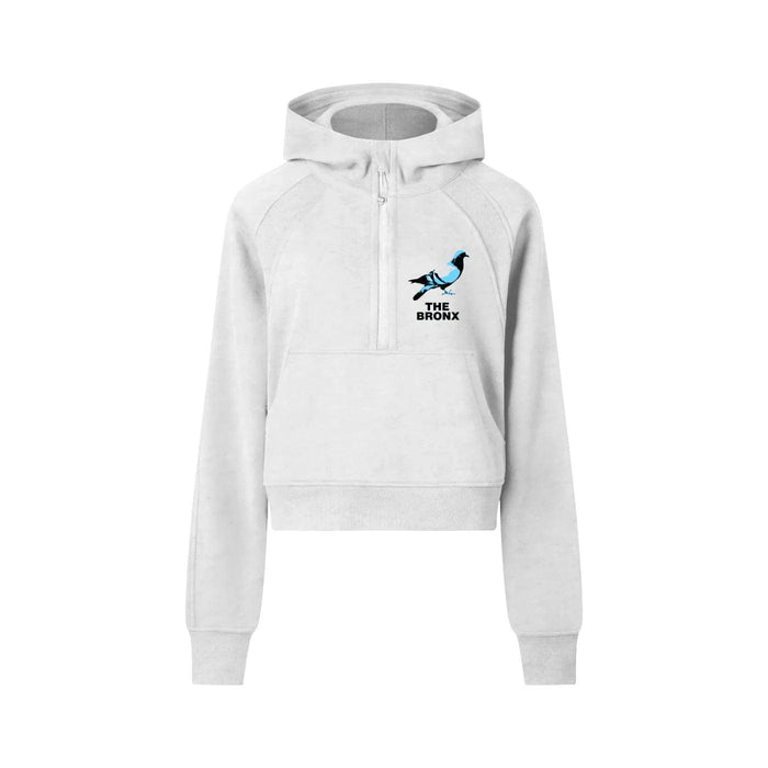 Bronx Pidgeon Cropped Half-Zip Hoodie