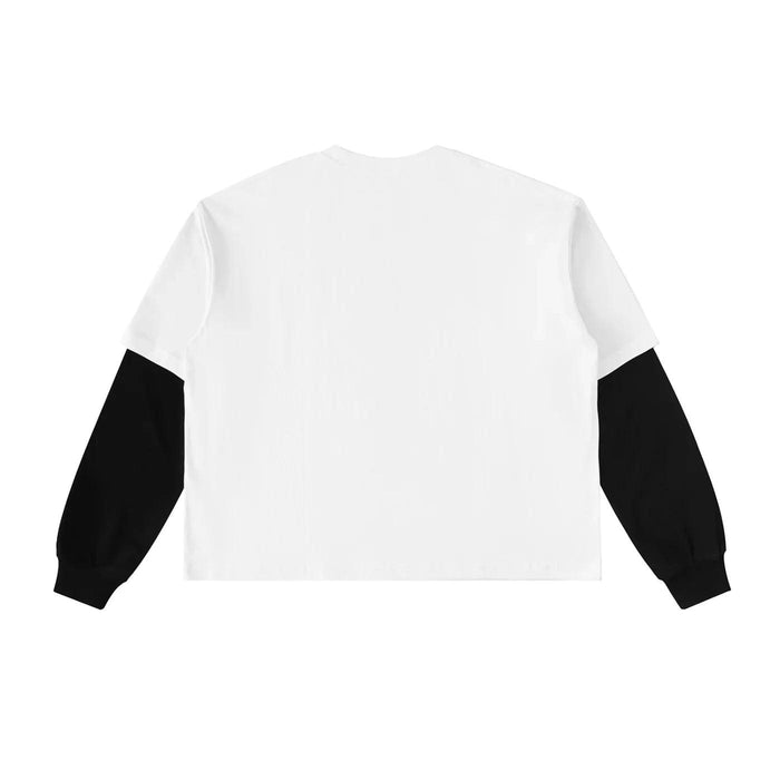 Bronx Pidgeon Layered Contrast Sleeve Cotton T-Shirt by Bronx Native