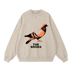 Bronx Pidgeon Snow Washed Oversized Sweatshirt by Bronx Native