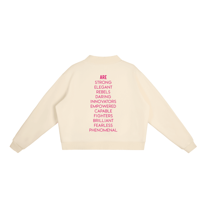 Bronx Women Are Essential Fleece Mock-Neck Crew Sweatshirt by Bronx Native