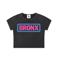 BRONX Womens Snow Washed Crop Top by Bronx Native for New York summer