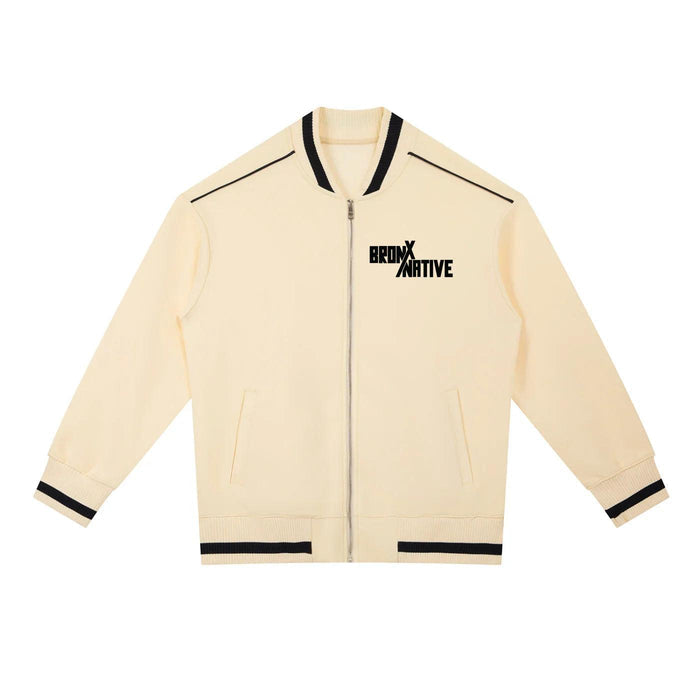 BronXNative Contrast Piping Zip Bomber Jacket by Bronx Native for New York summer