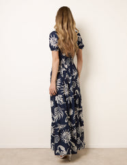 Knot Front Puff Sleeve Dress