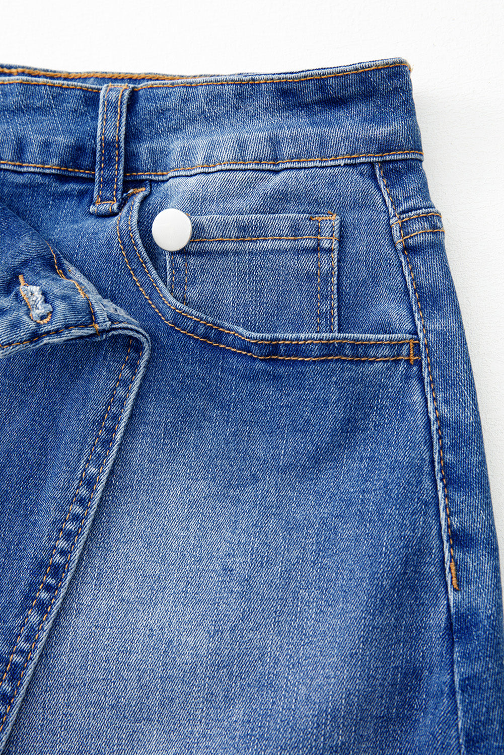 Wrapped Crossed Waist Denim Mini Skirt
