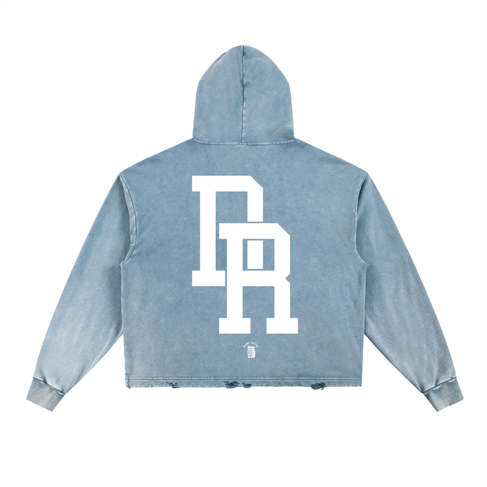 Capitaleña Vintage Washed Frayed-Hem Hoodie