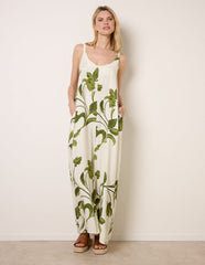 Floral Print Wide Leg Jumpsuit