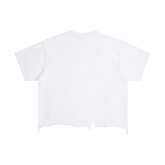 Cibaeño Vintage Wash Boxy Distressed Hem T-Shirt