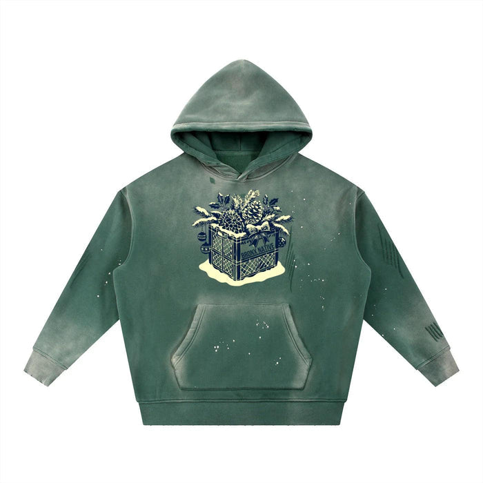 Crated Vintage Washed Frayed Fleece Hoodie