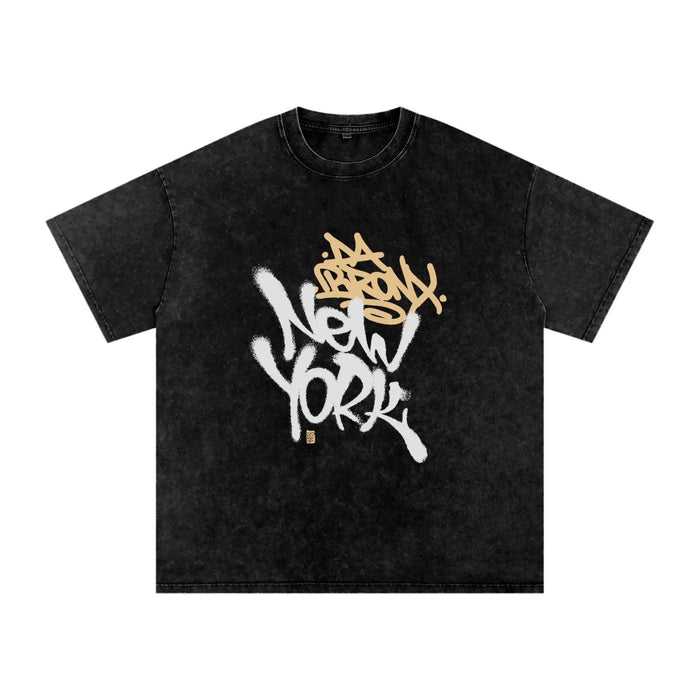 Da Bronx Snow Washed Oversized Cotton T-Shirt