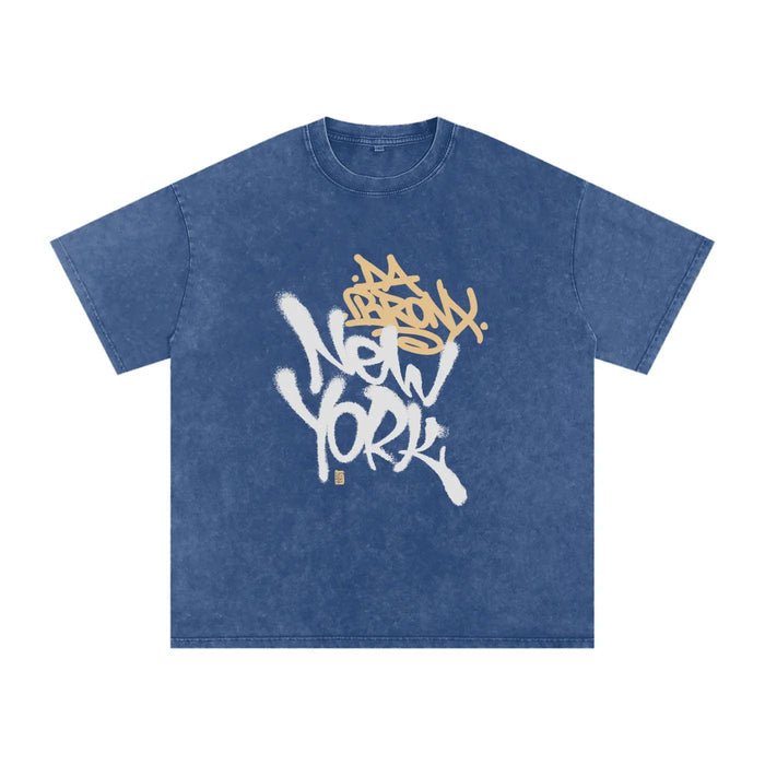 Da Bronx Snow Washed Oversized Cotton T-Shirt