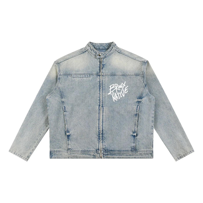 Da Bronx Vintage Wash Zip Denim Jacket