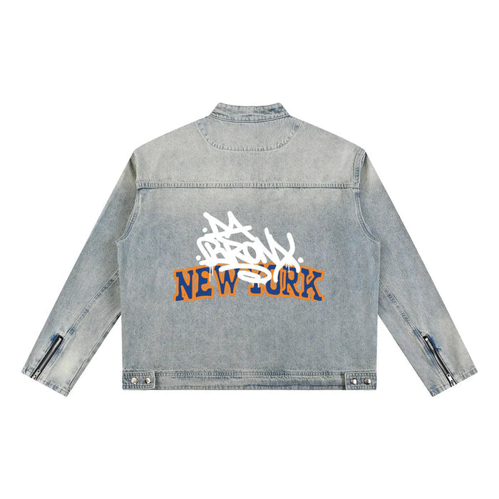 Da Bronx Vintage Wash Zip Denim Jacket