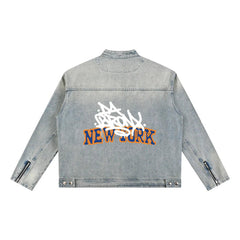 Da Bronx Vintage Wash Zip Denim Jacket