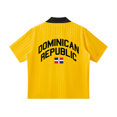 Dominican Republic Contrast Collar Soccer Jersey by Bronx Native