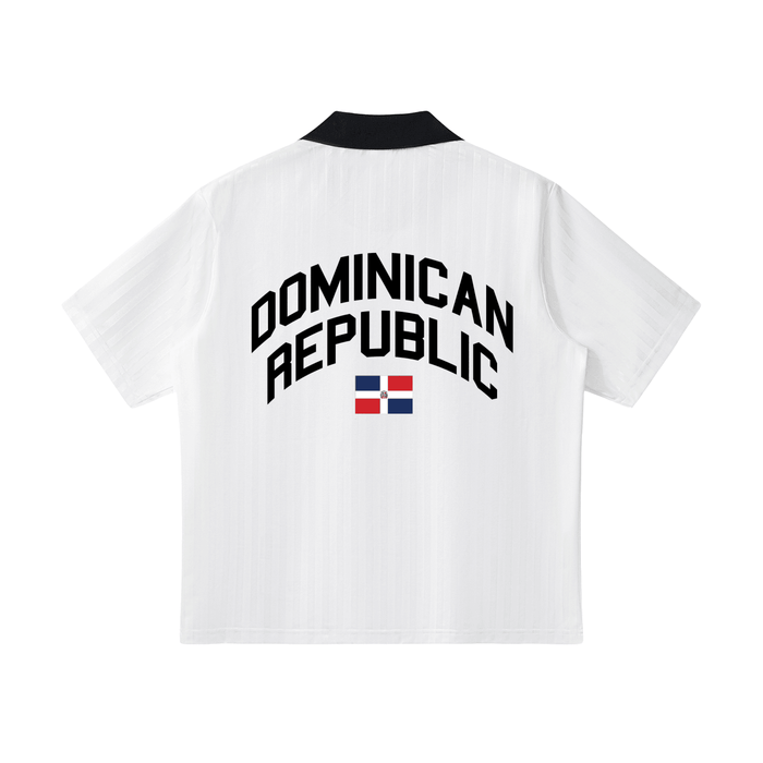 Dominican Republic Contrast Collar Soccer Jersey by Bronx Native