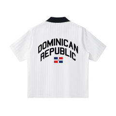 Dominican Republic Contrast Collar Soccer Jersey by Bronx Native
