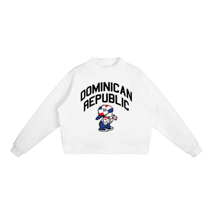 Dominican Republic Essential Fleece Mock-Neck Crew Sweatshirt
