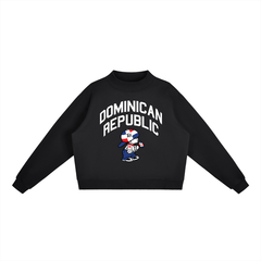 Dominican Republic Essential Fleece Mock-Neck Crew Sweatshirt