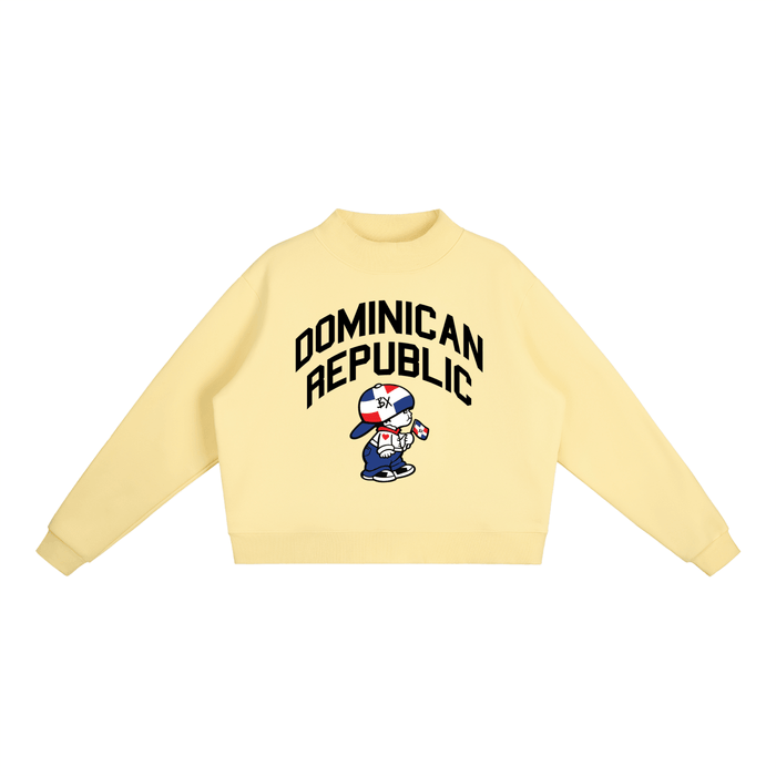 Dominican Republic Essential Fleece Mock-Neck Crew Sweatshirt