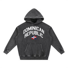 Dominican Republic 🇩🇴 Snow Wash Fleece Oversize Hoodie