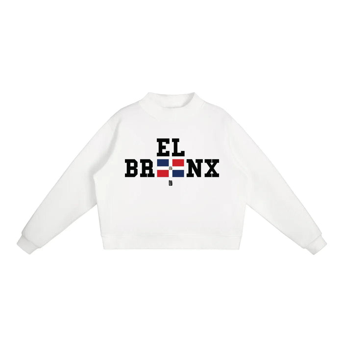DR Flag Essential Fleece Mock-Neck Crew Sweatshirt (Dominican Pride)