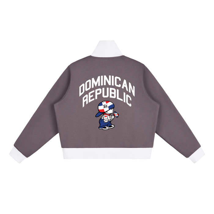DR Independence Contrast Side Stripe Fleece Cropped Track Jacket