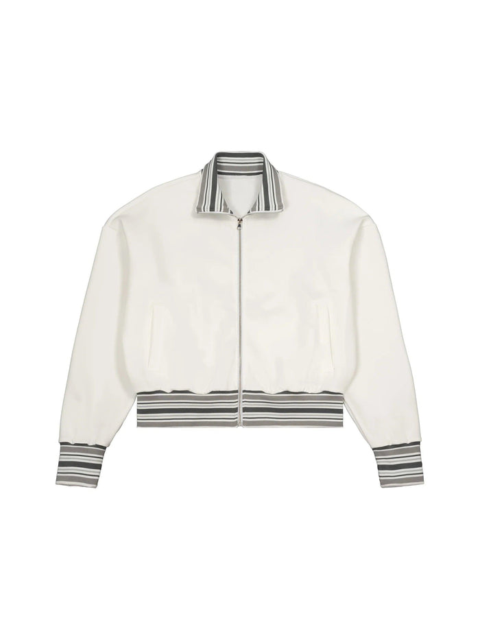 EL BRONX Bodega Dreams Striped Rib Collar Zip Jacket by Bronx Native
