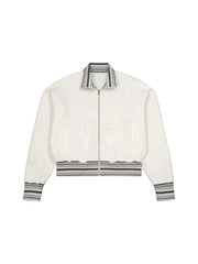 EL BRONX Bodega Dreams Striped Rib Collar Zip Jacket by Bronx Native