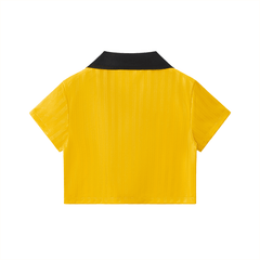 EL BRONX DR Contrast Collar Striped Cropped Jersey