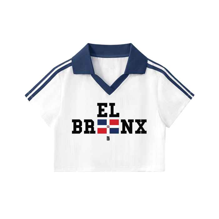 EL BRONX DR Contrast Collar Striped Cropped Jersey