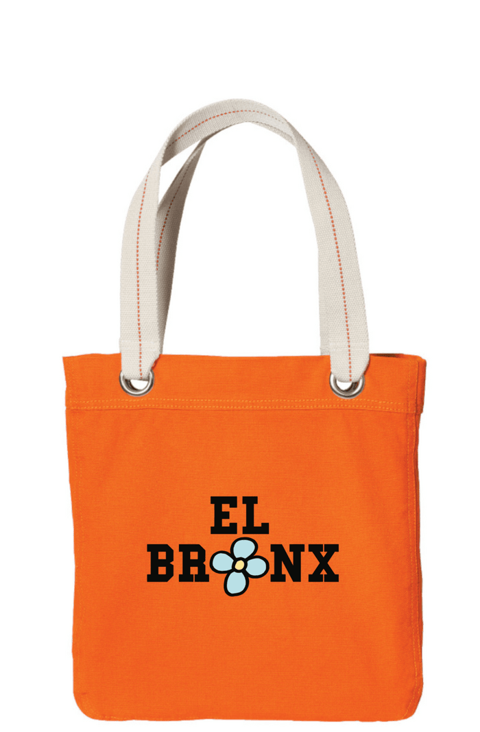 EL BRONX Spring Full-Lined Interior Zip Allie Tote Canvas Orange