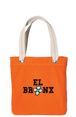 EL BRONX Spring Full-Lined Interior Zip Allie Tote Canvas Orange