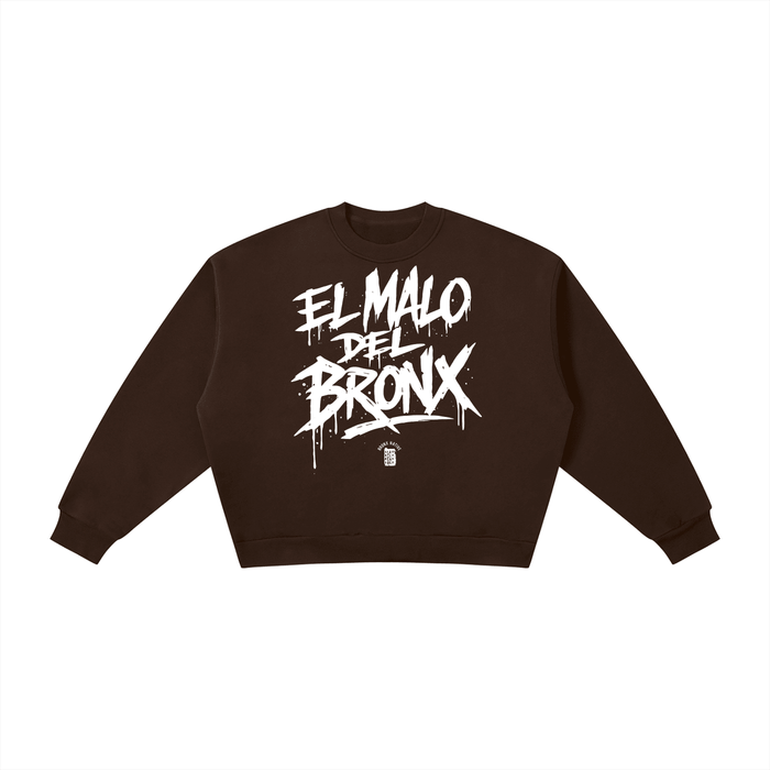 El Malo Del Bronx Boxy Fleece Crewneck Sweatshirt Alt Colorway by Bronx Native, Summer 2026 sweatshirts with BX pride and New York streetwear energy