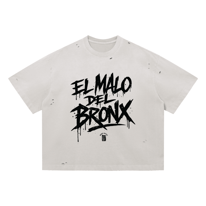 El Malo Del Bronx Vintage Washed Distressed Boxy Oversized T-Shirt by Bronx Native for New York summer